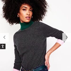 Boden Eva Cashmere Cowl Neck Sweater with Color-Block Design